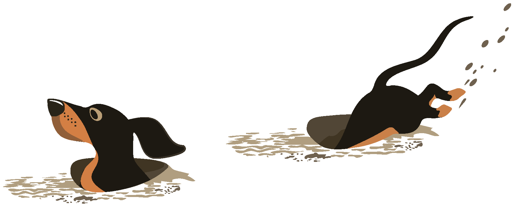Symbol-Illustration eines Fuchs-Tiercharakters, der mit einem Regenschirm in englischen Nationalfarben und einer Sprechblase "In English, please!" an einer englischen Telefonzelle lehnt.