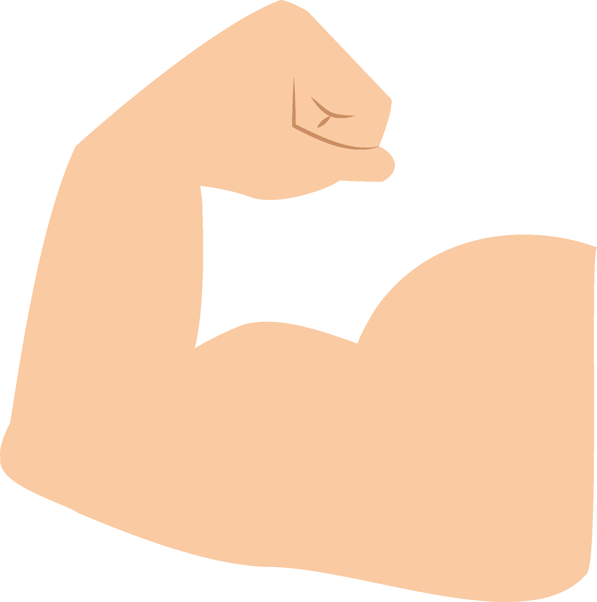 Icons und Symbolgrafiken: Farbiges Icon im Flatdesign für „Mut“, mit einem starken Arm, der seine Muskeln spielen lässt