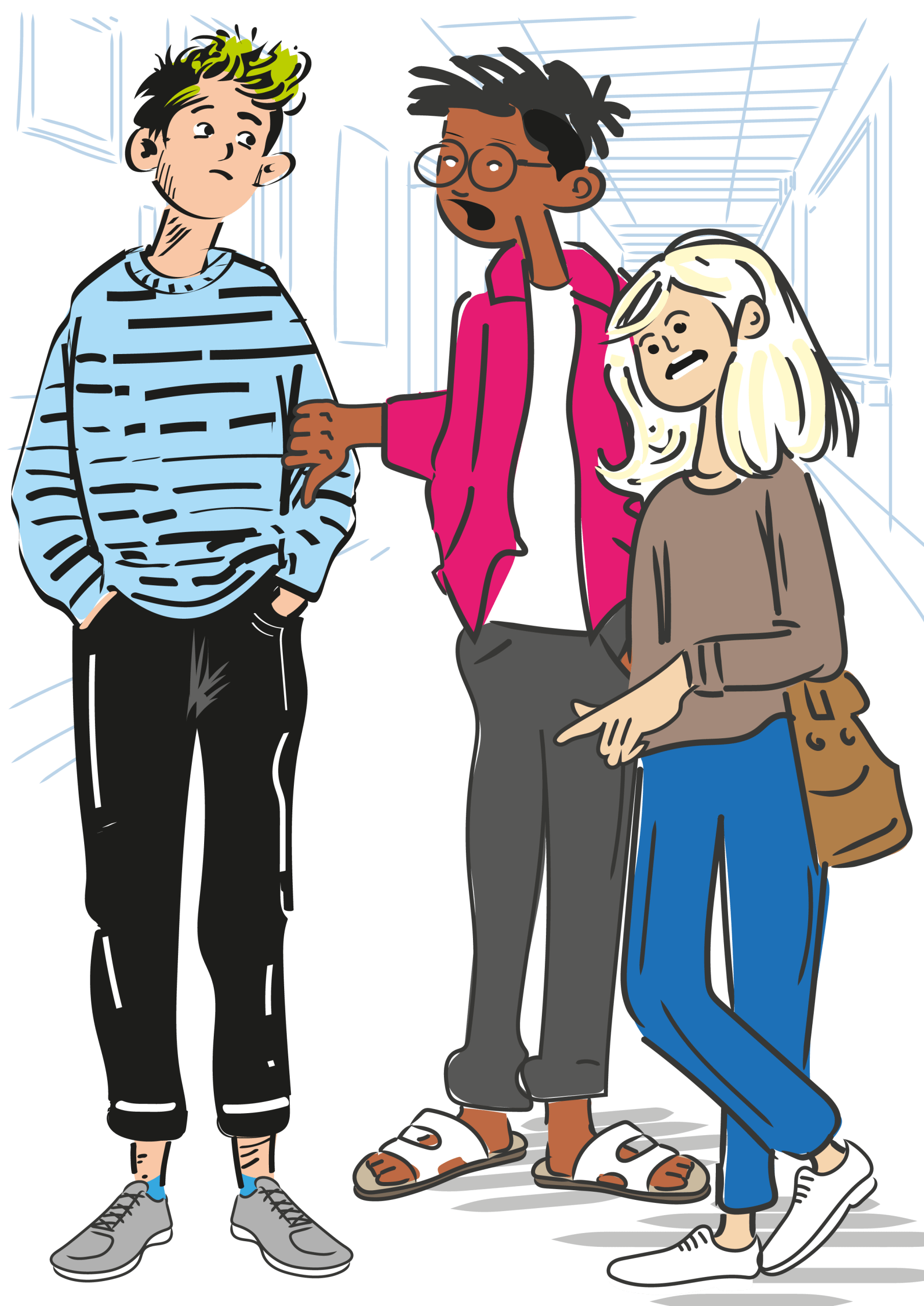 Lernmedien-Illustration_Medienpädagogische- Elternarbeit_Medien-und-Gesundheit: Über einem von Nachrichten überforderten Kind, schwebt eine aus Bildern von Krieg, Flucht, Überschwemmung, Erderwärmung, Waldbrand und Virusgefahr gestaltete Gedankenblase<br />
