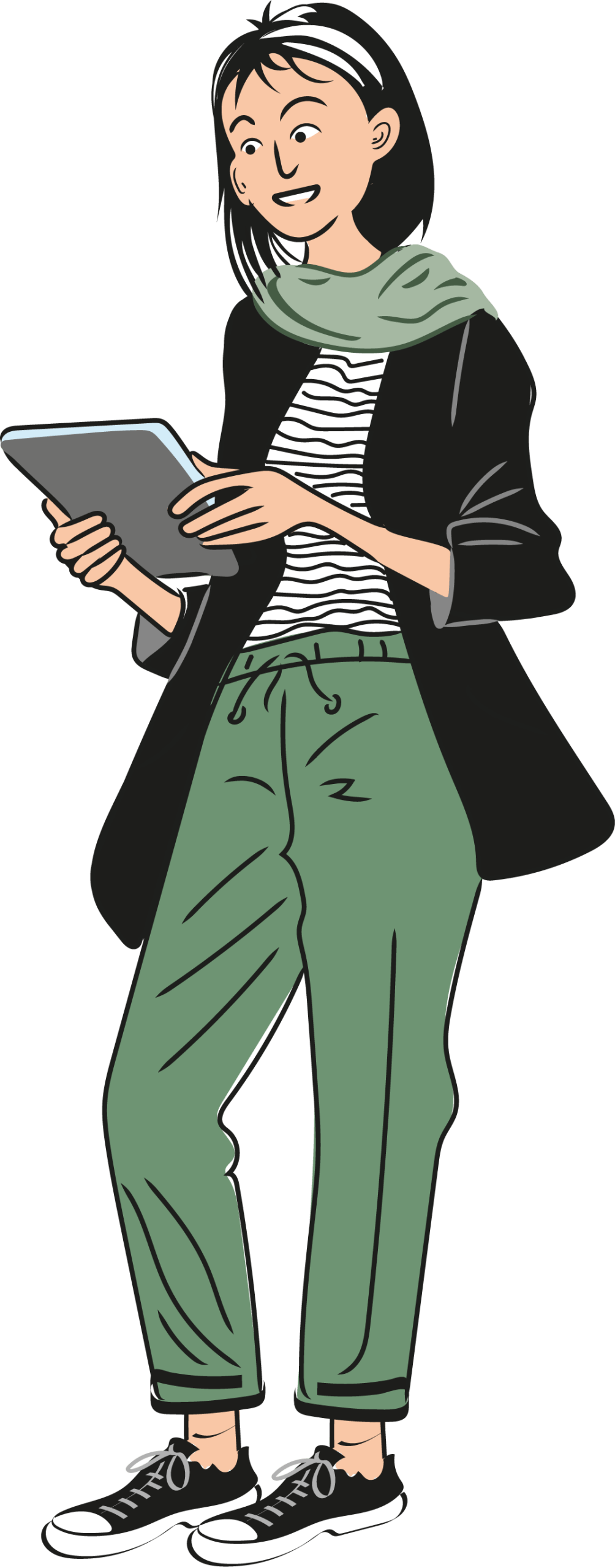 Lernmedien-Illustration_Medienpädagogische- Elternarbeit_Medien-und-Gesundheit: Über einem von Nachrichten überforderten Kind, schwebt eine aus Bildern von Krieg, Flucht, Überschwemmung, Erderwärmung, Waldbrand und Virusgefahr gestaltete Gedankenblase
